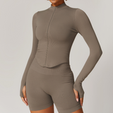 Alba™ | Elegant Stand-Collar Yoga Jacket