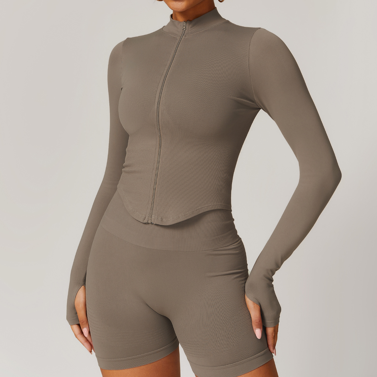Alba™ | Elegant Stand-Collar Yoga Jacket