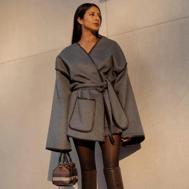 Josephine™ | Overlapping Tie-Belt Coat