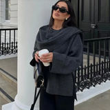 Camille™ | Asymmetrical Scarf-Detail Coat