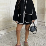 Amara™ | Color-Contrast Woolen Scarf Coat