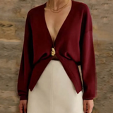 V-Neck Button Cardigan