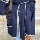 Amara™ | Color-Contrast Woolen Scarf Coat