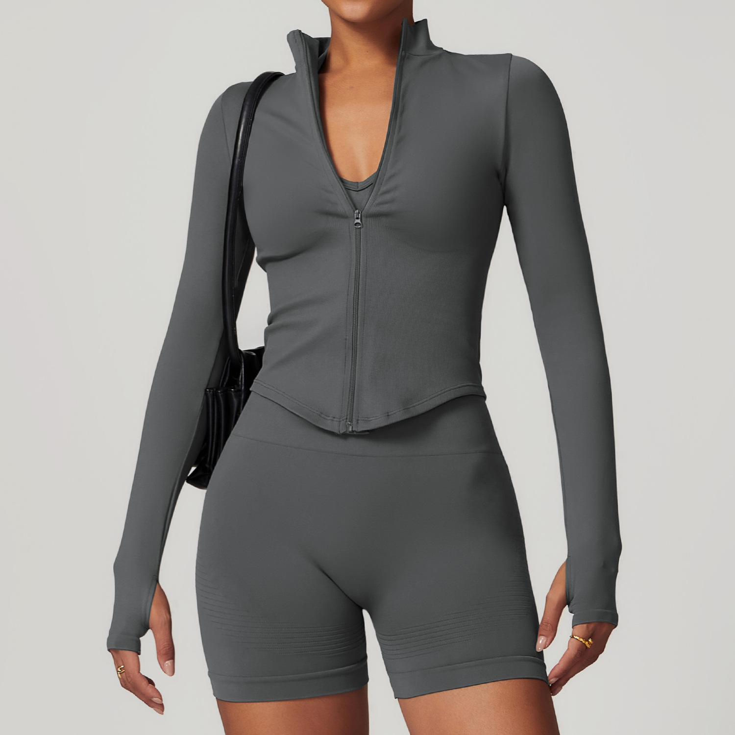 Alba™ | Elegant Stand-Collar Yoga Jacket