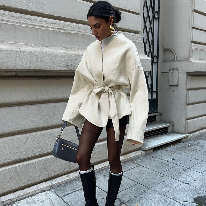 Josephine™ | Overlapping Tie-Belt Coat