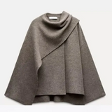 Camille™ | Asymmetrical Scarf-Detail Coat