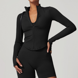 Alba™ | Elegant Stand-Collar Yoga Jacket